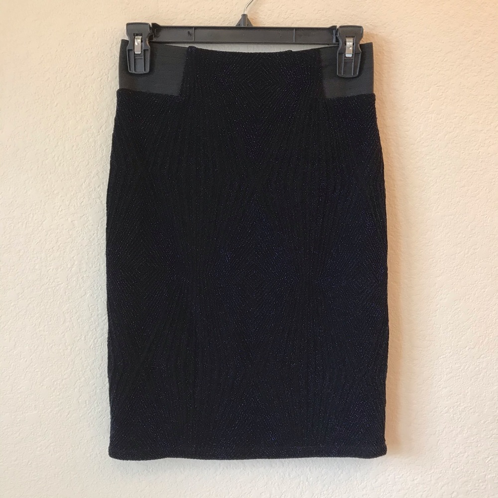 Silvergate Metallic Blue Sparkle Pencil Skirt Size 4 Holiday Special Event